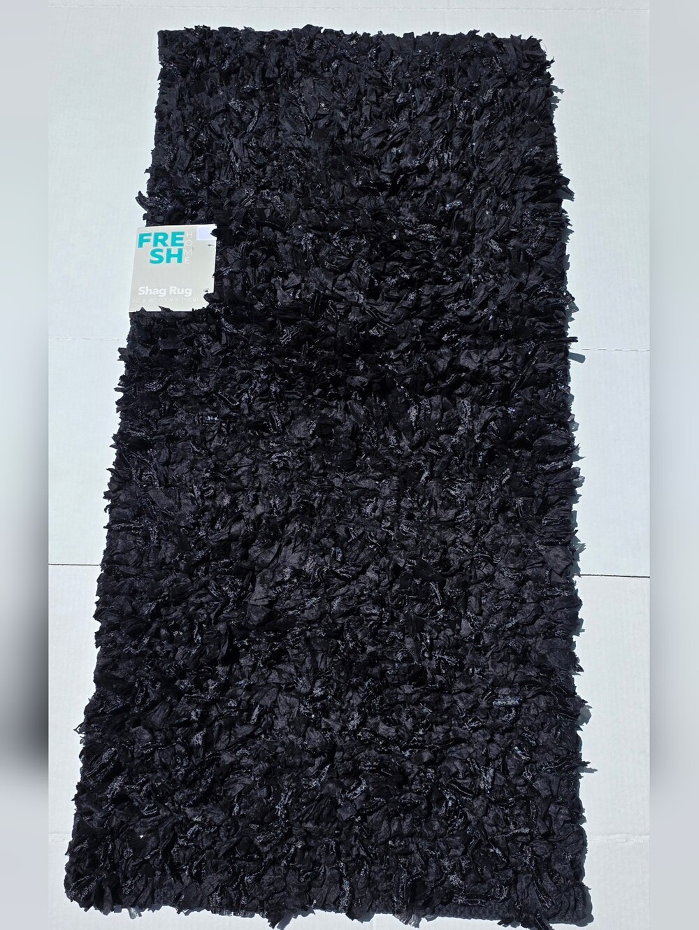 Fresh Home Black Shag Rug Runner 20" X 46"